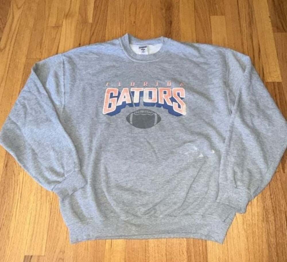 Vintage Jerzees Florida Gators Football Crewneck Sweatshirt Gray XL